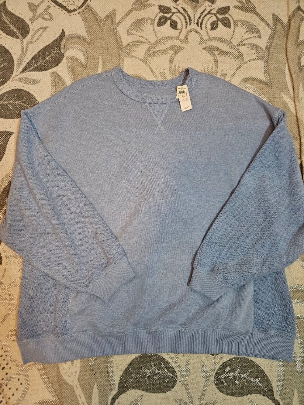 NWT Aerie Oversized Terry Textured Side Panels Sleeve Sweatshirt XL Light Blue